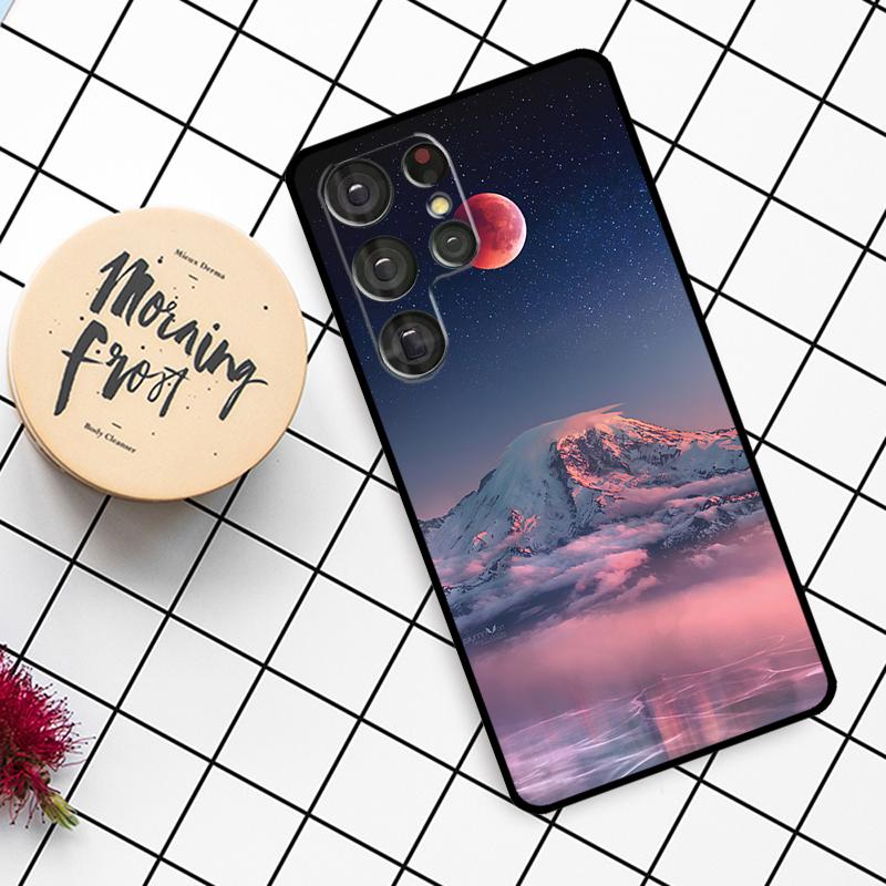 Moon Stars Space Case For Samsung Galaxy S25 Ultra S23 S22 S21 S20 S24 Ultra S9 S10 Plus S25 FE Phone Cover