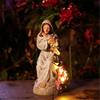 Artistic Religious Mother Son Statue Resins Figurine with LED Light Nursery Decors Mother Day Present For New Mom
