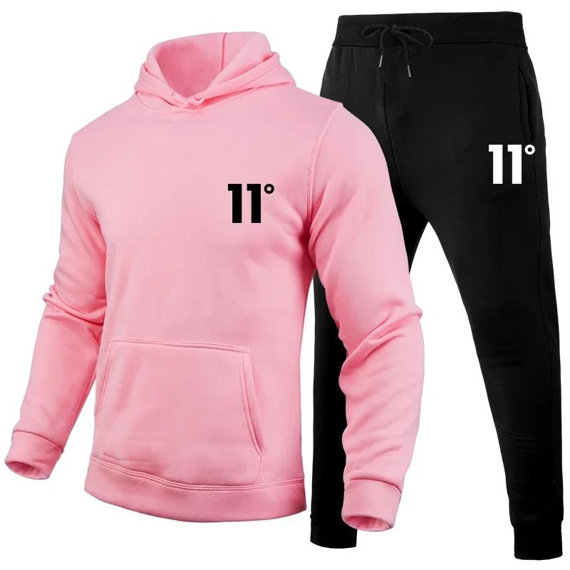 Simple Fashion Outdoors Men's Tracksuit Sports Daily Jogging Hot Sale Men Hooded Single Piece Sportswear and Sweatpant Man Suit