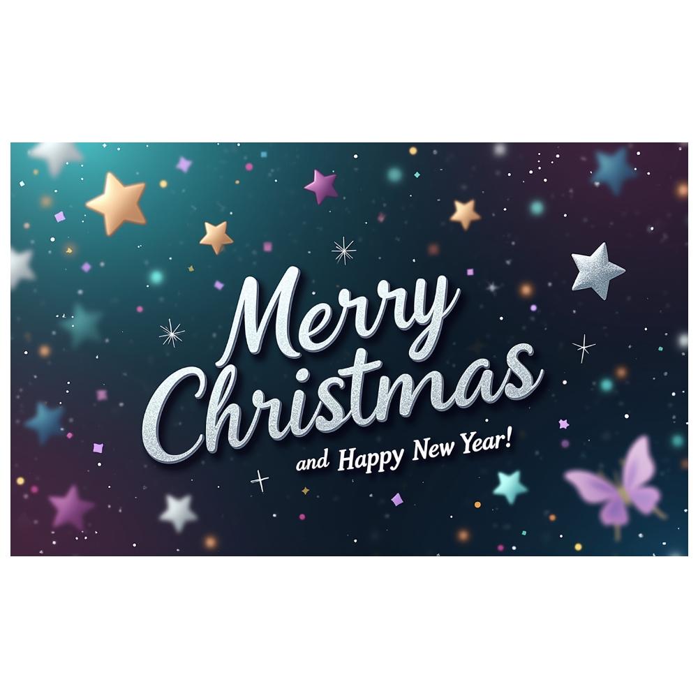 Merry Christmas Banner Starry Theme Celebration Banner Xmas Banner Decorative Pattern For Office Decor Family Reunion New Year