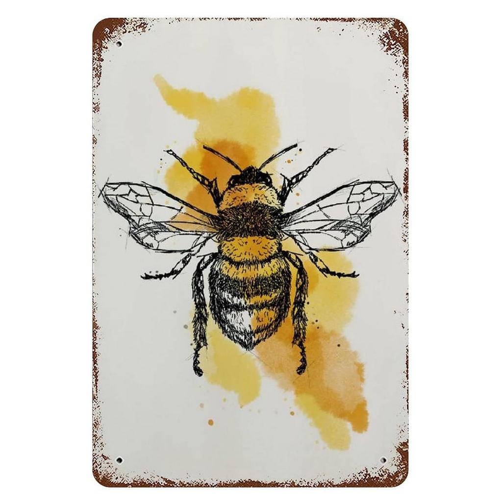 Metal Tin Signs Feeding The Bees Wall Decoration Plaque Vintage Art Poster Iron Painting for Man Cave Home Cafe Garden Club Bar