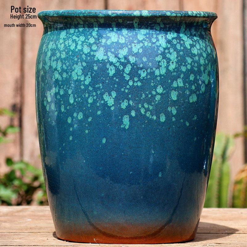 Retro Ceramic Wide Mouth Flower Pot - Tree Trunk Design for Succulents, Bougainvillea, Hydrangea, Roses  