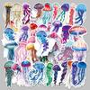 50 Cartoon Jellyfish Stickers: Cute Waterproof Animal Stickers for Kids' Journals, Phone Cases, and Notebooks