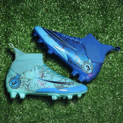 Football Shoes Mandarin Ducks Men's and Women's High-top Broken Spikes Students' Youth and Children's Training Football Shoes Sizes 31-48