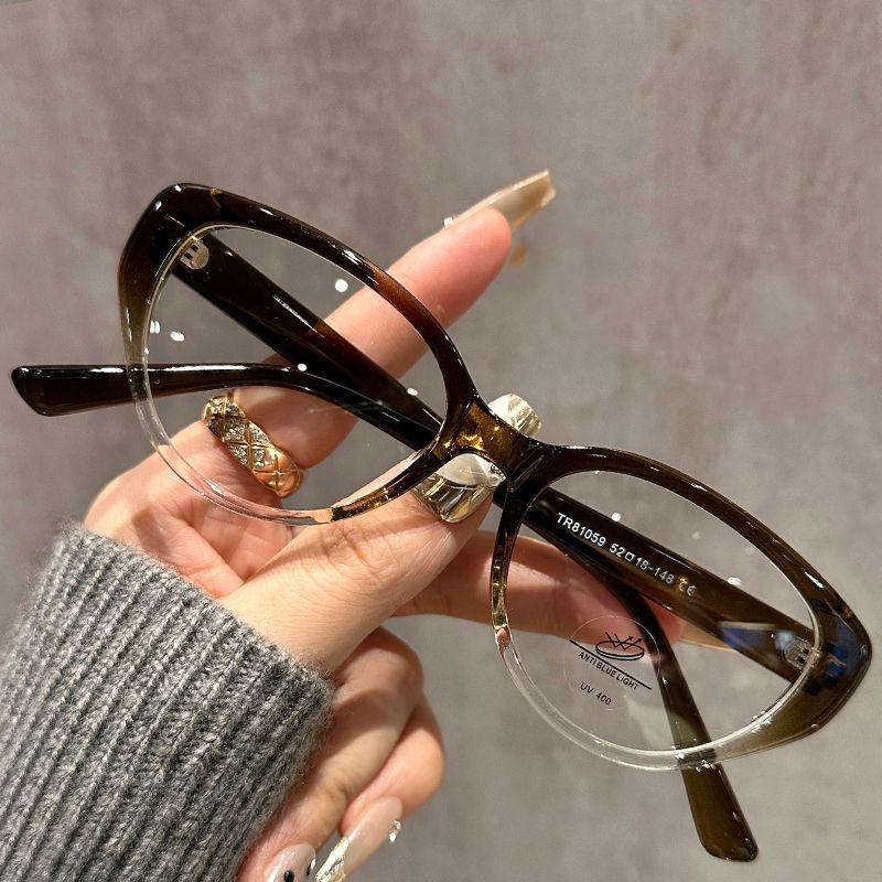 

Горячие Персонализированные Очки Кошачий Глаз с Защитой от Синего Света для Женщин Очки для Близорукости Модные Очки с Плоским Светом 9027 -1.5 зелёный