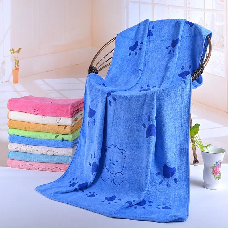 Soft Cartoon Bath Towel Superfine Fiber Towels Soft and Absorbent Towel for  Home Bathroom Absorbent Towels Super Large Blue