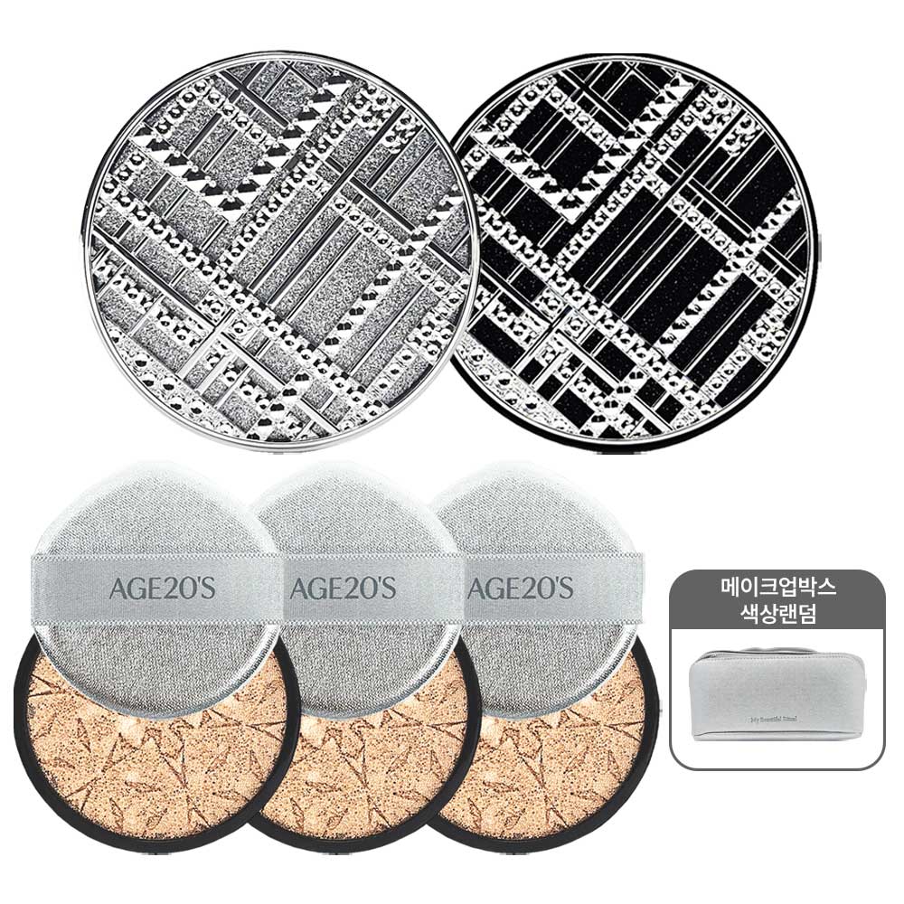 Age 20 s Black Label Cushion High Cover 3D Touch (2 main products + 3 refills + makeup box) Black Label No. 23 + Makeup Box