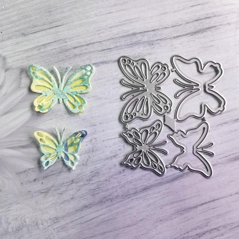 2sets Butterflies Metal Cutting Dies Scrapbooking Stencil DIY Paper Card Decorative Embossing Die Cut Craft