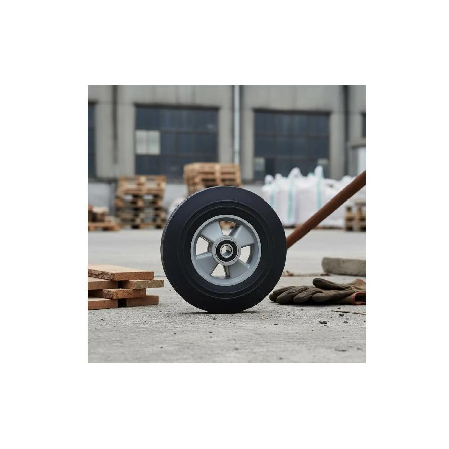 Puncture-Resistant Trolley Wheel Shock Absorbing Firm Rubber Wheel Professional-Grade Hardware Effortless Rolling for Workshop