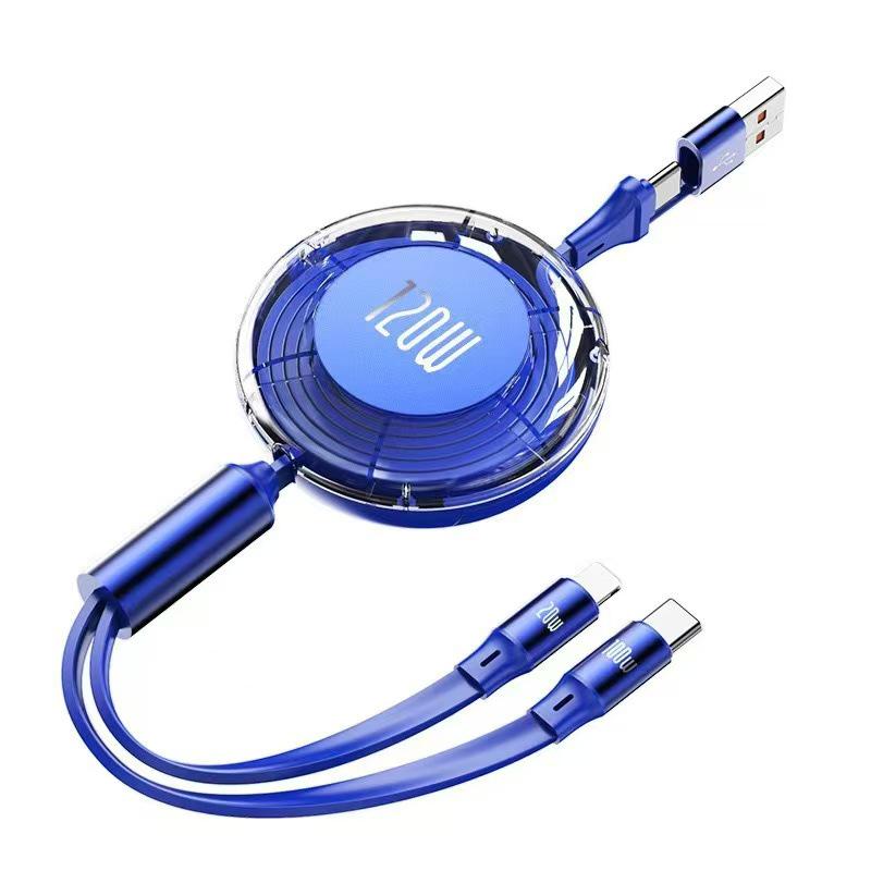 100W Type-C 3-in-1 Fast Charging Cable for Huawei, Android, and Apple Devices