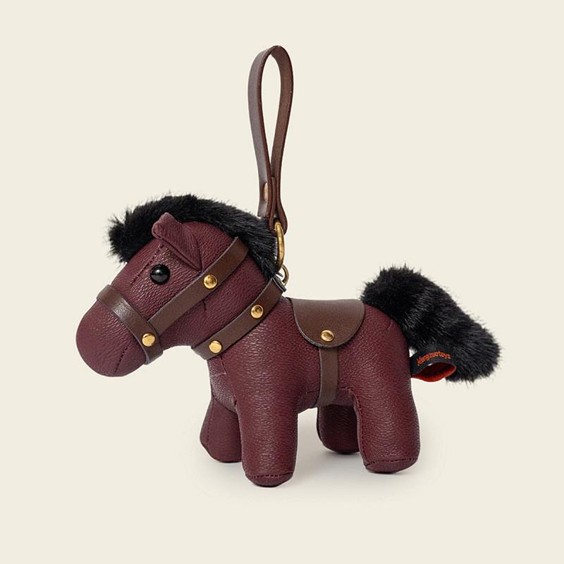 Leather Pony Keychain Cute Plush Animal Bag Charm For Kids And Teens
