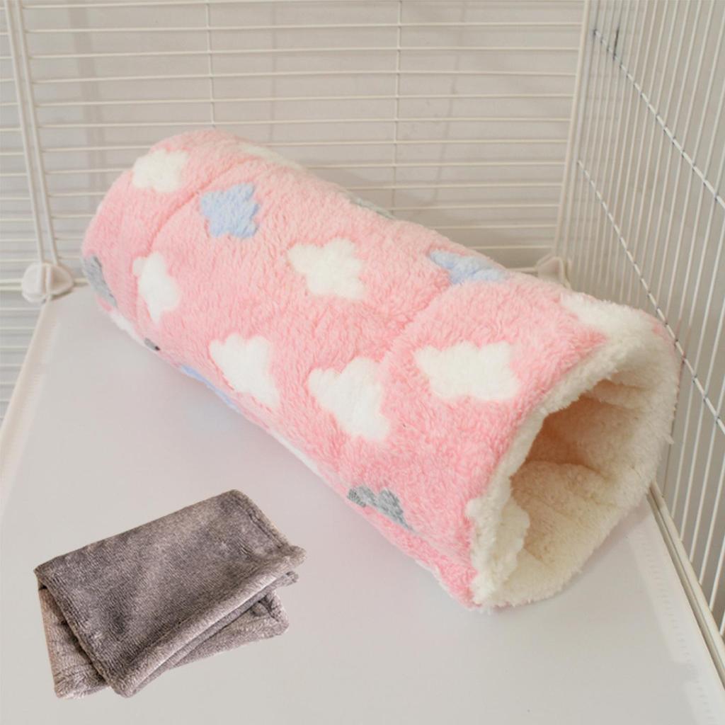Small Pet Fleece Tunnel & Hammock: Hamster, Rat, Sugar Glider, Guinea Pig Hideout & Bed