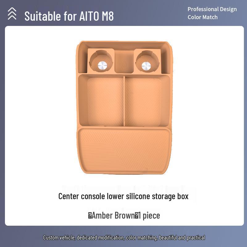 AITO M8 Center Console Silicone Storage Box - Fits 26 Models, Decorative Car Interior Accessory