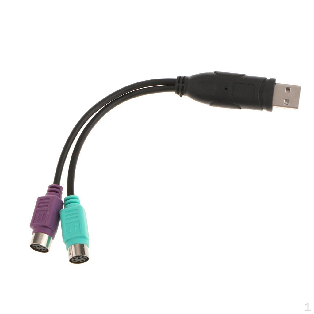 

USB Male to 2x /2 Female Port Adapter Cable Cord for PC Mouse Keyboard
