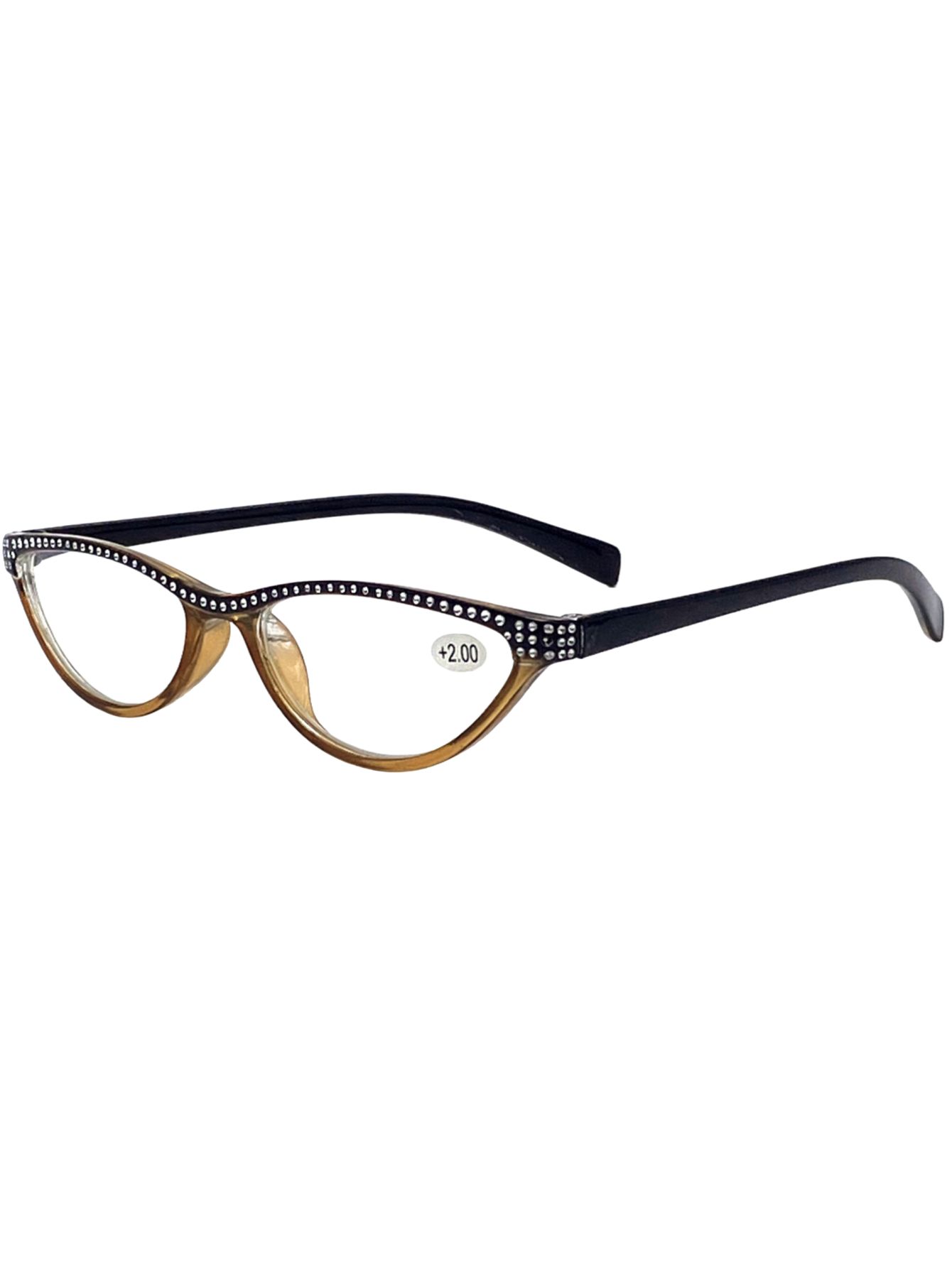 

New Fashion Studded Reading Glasses Cat S Eye Middle-Aged And Elderly Ladies Hd Reading Glasses +4.0