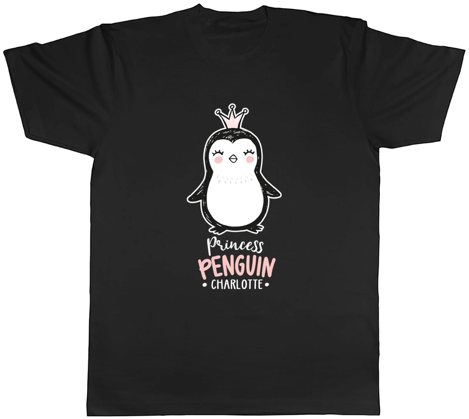 Personalised Princess Penguin Womens T-Shirt National Penguin Day Tee Gift XL