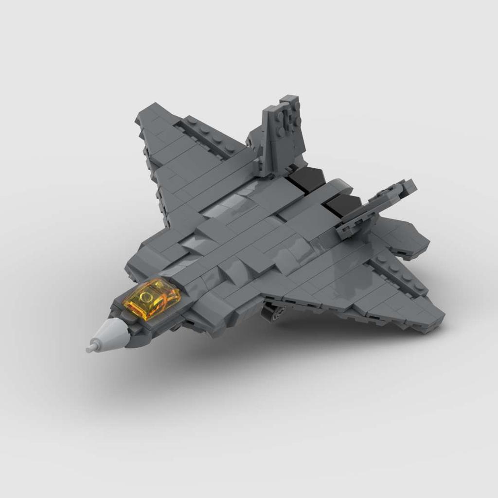 Moc Construction Blocks 294 Pieces F-22 Raptor Fighter Jet Lockheed Martin Aircraft Children'S Assembly Model Plaything Present