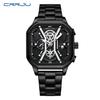 CRRJU Neue Lederarmband Herrenuhr 2313 Stahlarmbanduhr Einfache Geschäftspersönlichkeit Männer Mode Wasserdicht