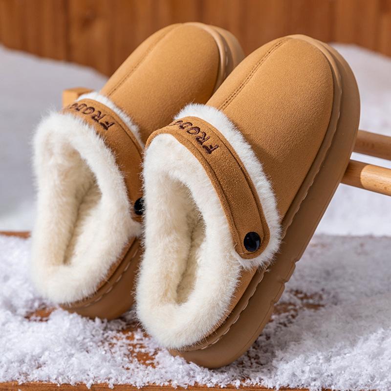 

Lamb fleece with heel cotton slippers women s new home interior non-slip warm soft bottom silent confinement cotton mop 40-41