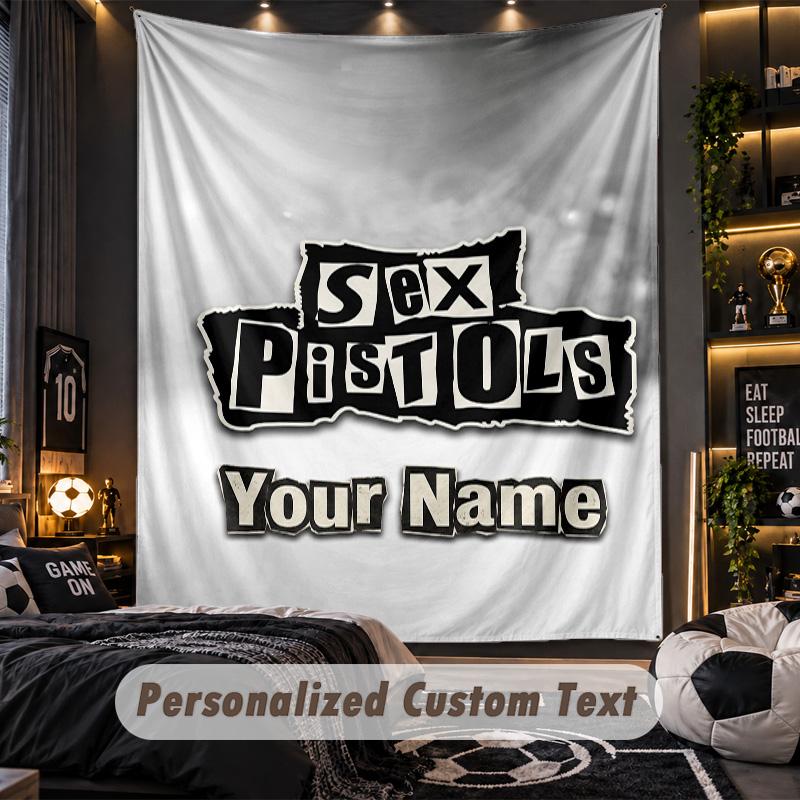 TapestrySex Pistols Custom Name Text Personalized Wall Hanging Tapestry Home Wall Decor