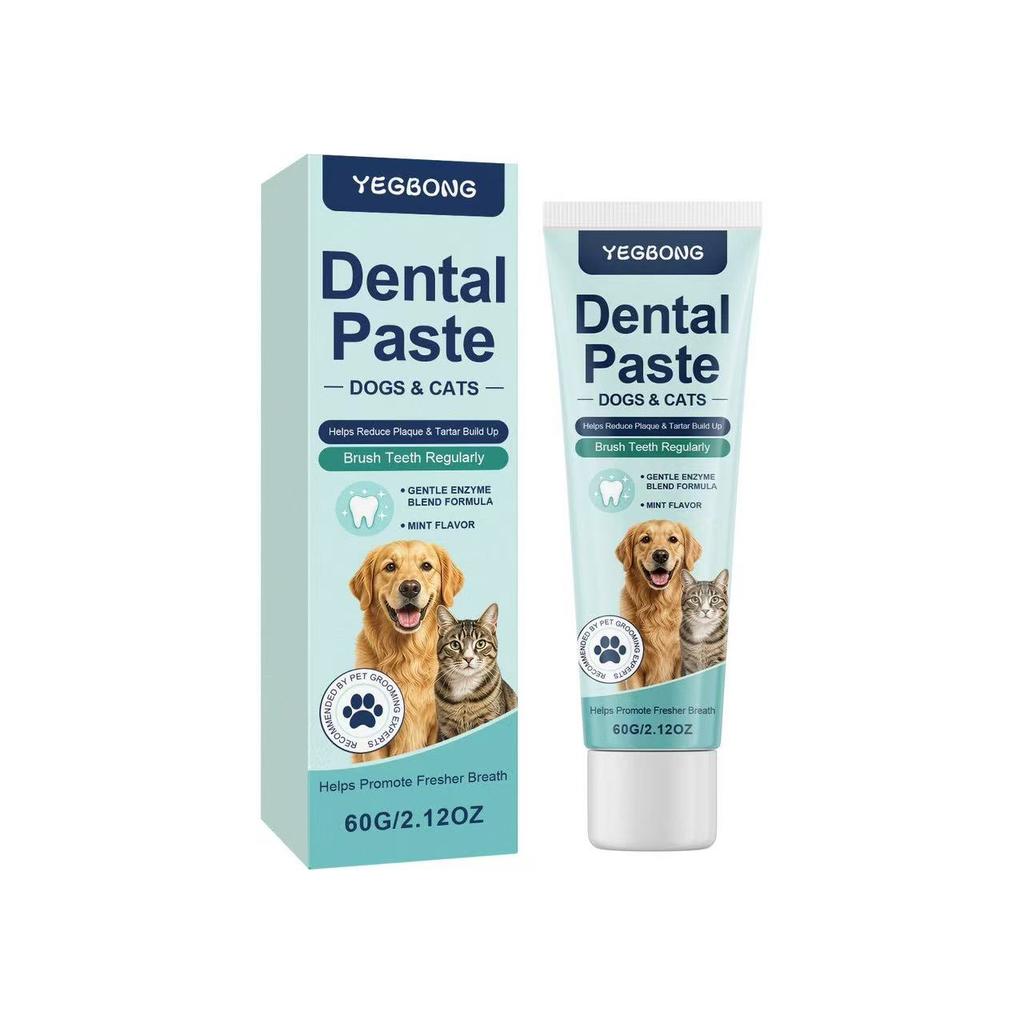 YEGBONG Pet Toothpaste for Dogs & Cats, Universal Oral Care, Gentle Formula Freshens Breath, Removes Tartar & Plaque