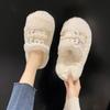 Fashion 2024 New Plush Baotou Slippers Fairy Style Outerwear Fashion Buckle Thick Sole Warm Women's Shoes Casual Tenis De Mujer