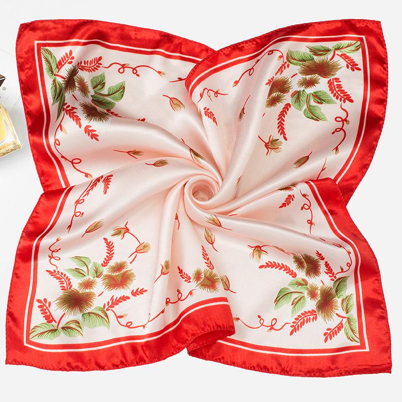 Light Luxury 50Cm Small Square Scarf Chain Printed Silk Scarf Women'S Thin Neck Protection Scarf Cheap Silk Scarf Gift