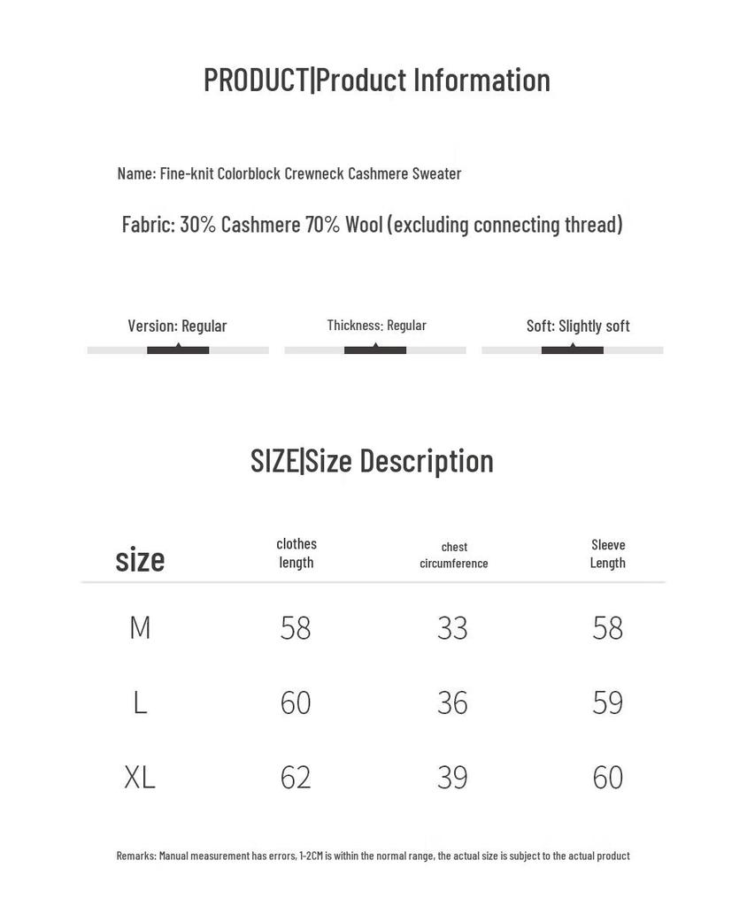 Fanzhen Women's Slim-Fit Cashmere Blend Round Neck Sweater