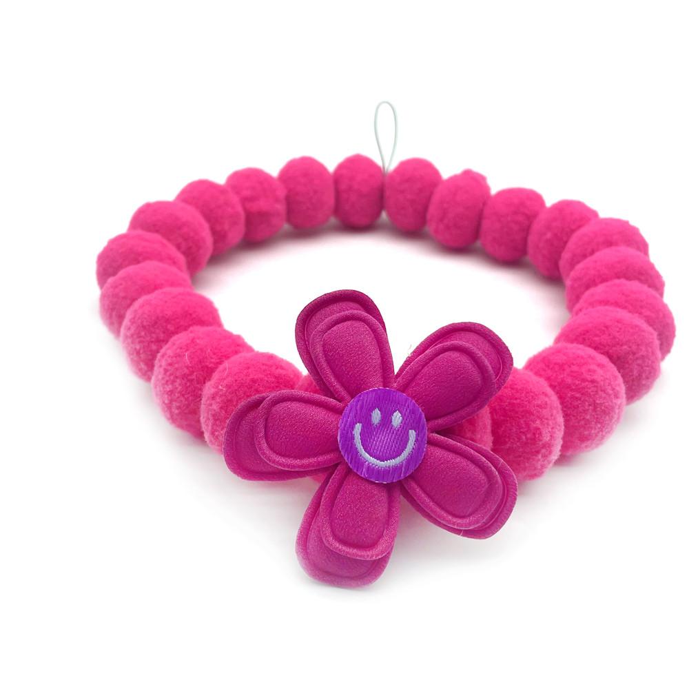 12Pcs Pet Dog Bowties Hair Ball Necklace Collar Smile Style Small Middle Dog Neckties Flowers Bowties Dog Grooming Accessories