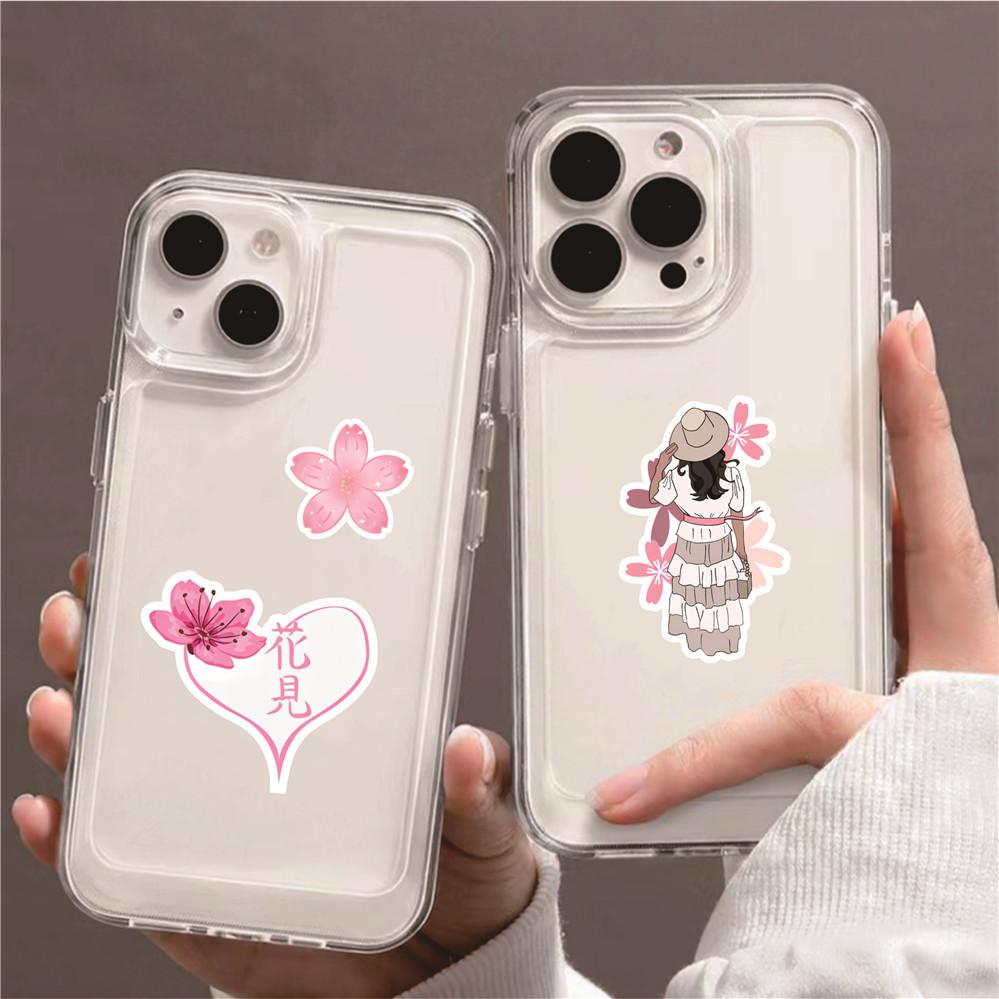 100Pcs/Set Romantic Sakura & Q Pets . Pink Healing Art Stickers DIY Scrapbooks Album Decor Decals Stickers