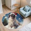 Christmas Afghan Hound Pattern Round rug,Carpet Rug for Living Room Bedroom  Playroom ,Non-slip Floor Mat,Holiday Gifts and Birthday Gifts.