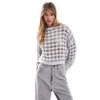 Foreign Trade Original Order Tail Goods British As Mesh Dot Perspective Loose Short Women Knitted Sweater Long Sleeve Top