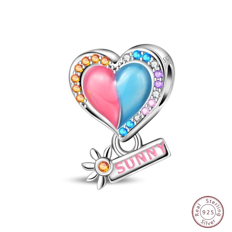 Copper Beaded Pendant Blue Shiny Zircon Suitable Original 3Mm Bracelet Women Fine Jewelry