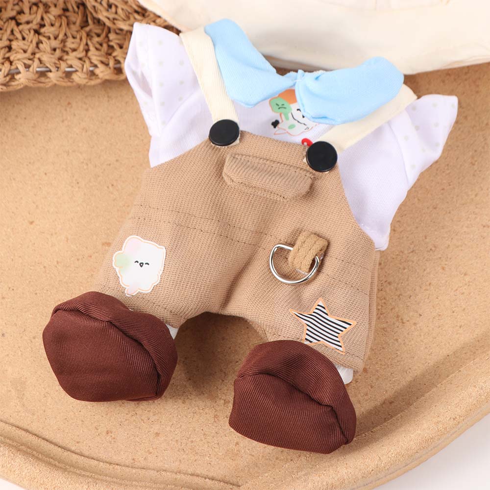 1 Set Cartoon Overalls 20cm Cotton Doll Clothes Outfit Plush Doll Clothes  20cm Cotton Doll