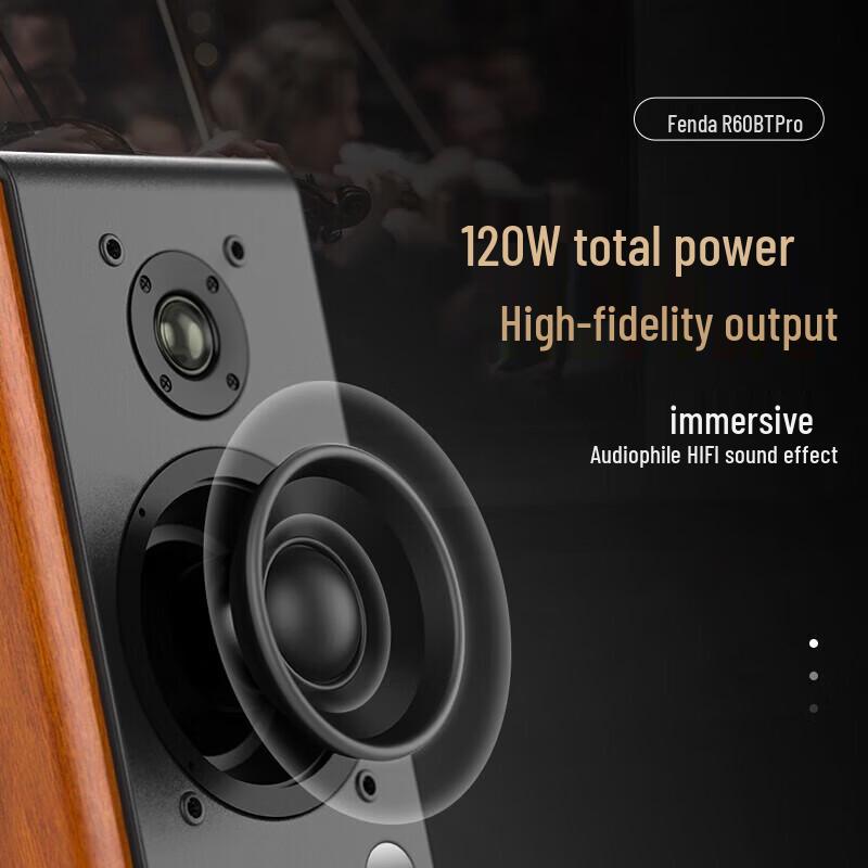 F&D R60BT Pro HiFi 2.0 Bluetooth Desktop Speakers CN Plug (adapter Included)