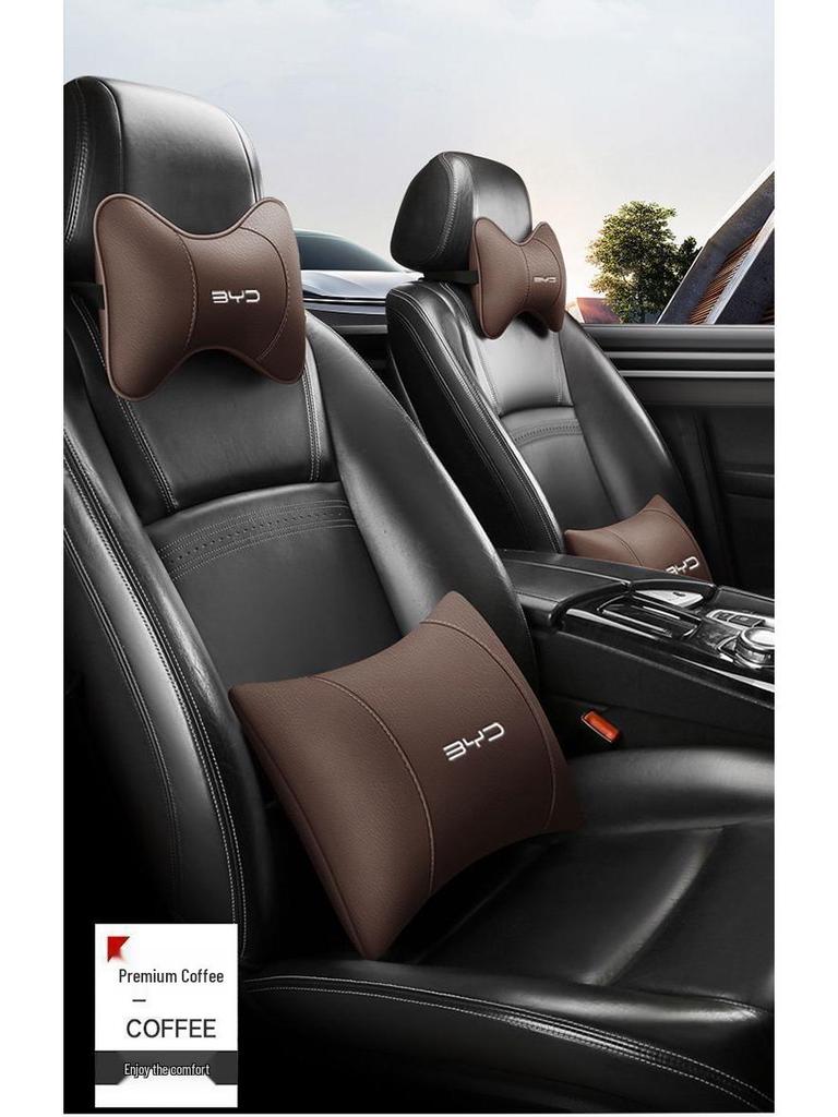 Compatible with New BYD Car Neck Pillow and Lumbar Support for Qin, Song Plus Dmi, Han, Tang, Yuan EV, and Dolphin Seal Models