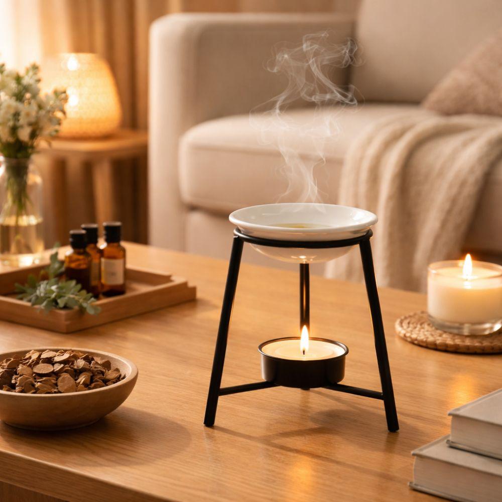 Hollow Out Aromatherapy Stove Iron Base Aroma Diffuser Tealight Stand Tealight Holder Home Decor