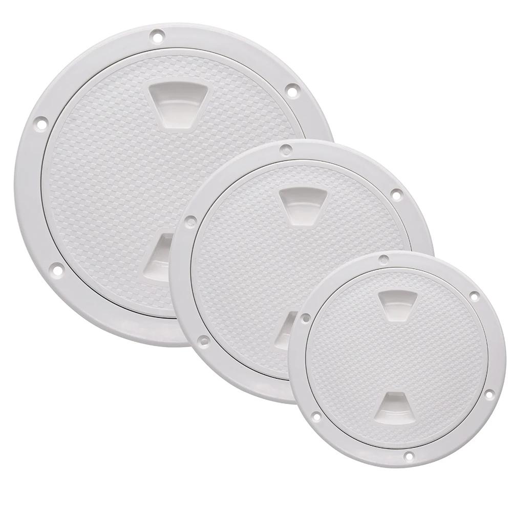 4" 6" 8" Deck Cover Round Hatch Cover Non Slip Screw Out Deck Plate Black White Marine Accessories for Marine Boat RV Yacht