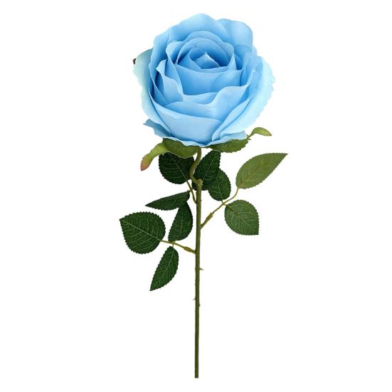 Artificial Rose Flower Long Roses for DIY Stem Fake Silk Bridal Bouquet Wedding синий