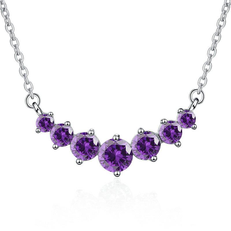 2026 Fashion Trend Inlaid Zircon Straight Necklace Women's Pendant Collarbone Chain Jewelry