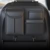 SOEDZUNG Car Seatback Nappa Storage Pockets with Plastic Organizer, Leather, Multi-Function Hooks, Tablet/Umbrella/Tissue Storage, Odor-Free,