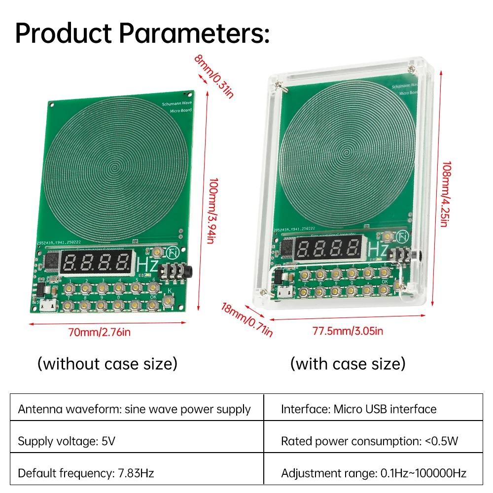 DC 5V 0.01Hz~100000Hz Adjustable Frequency 7.83HZ Schumann Wave Generator Sine Wave Signal Generator Micro USB Interface