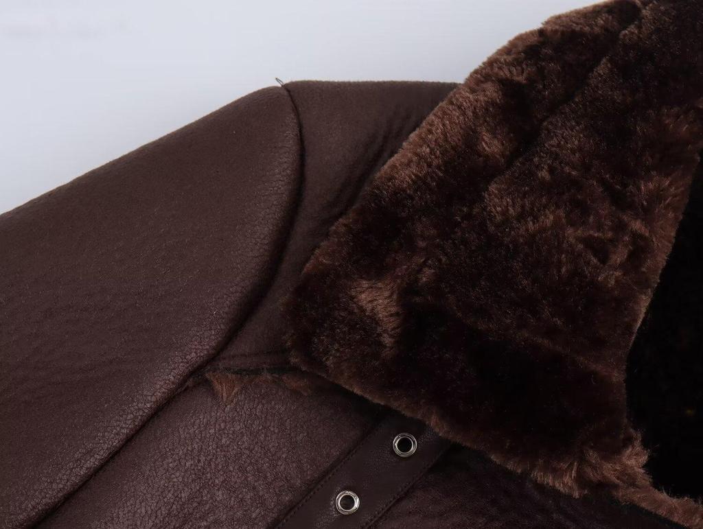 2024 Autumn Women's European and American Black Double-Sided Shearling Jacket, Style 2969241