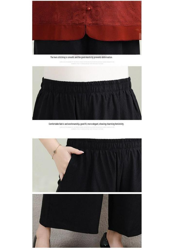 Plus Size Summer Casual Two-Piece Set for Middle-Aged & Elderly Women
