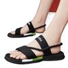 Men's sandals trendy handsome super soft beach shoes outdoor two wear sandals black non-slip toe slippers men's summer