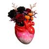 Unique Gothic Art Gift Hand Holding Human Heart Organ Vase, Anatomical Shaped Personalized Window Display Spooky Halloween Desktop Flower Pot