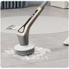 Wireless handheld multi-functional electric cleaning brush with long handle, retractable and waterproof, for cleaning kitchen dishes.