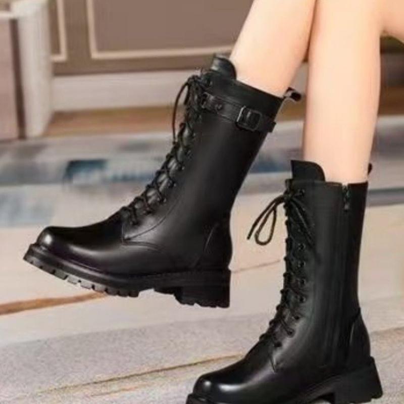 Short Boots Women's Single Boots British Style Shoes2025New Spring Autumn Summer Thin Thick Sole Motorcycle BootsinsTide