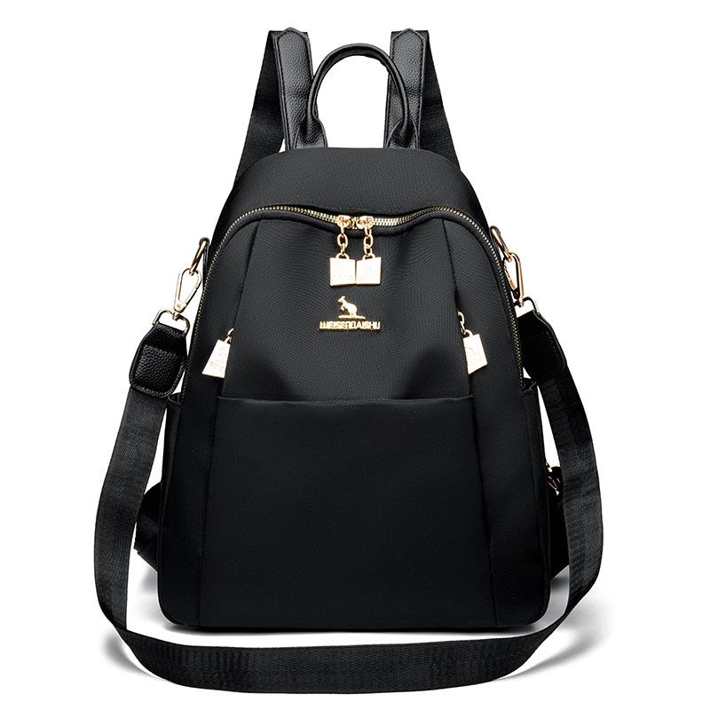 

Женский легкий рюкзак из ткани Оксфорд - Повседневный, вместительный школьный рюкзак 26x12x32 cm чёрный