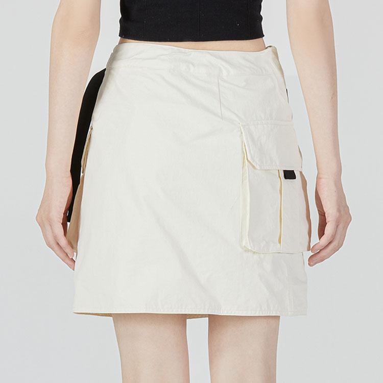Puma Solid Color Letter Logo Print Big Pocket A-Line Comfortable Sports Casual Skirt Women Skirts Beige 537428-65